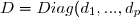 D = Diag(d_1,...,d_p)